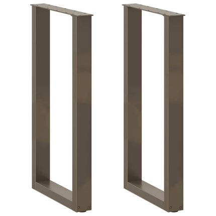 Gambe Tavolino Caffè a U 2 pz 40x(90-91) cm in Acciaio