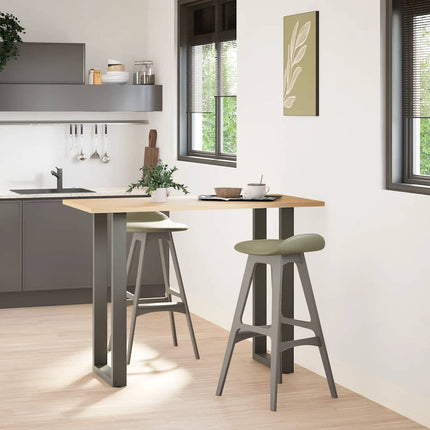 Gambe Tavolino CaffÃƒÂ¨ a U 2 pz Antracite 40x(100-101) cm Acciaio