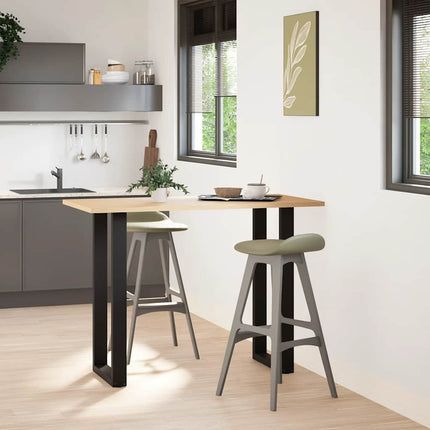 Gambe Tavolino da CaffÃƒÆ’Ã‚Â¨ a U 2 pz Nero 50x(100-101)cm in Acciaio