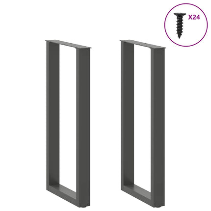Gambe Tavolino CaffÃ¨ a U 2 pz Antracite 50x(100-101) cm Acciaio