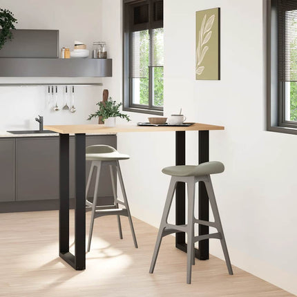 Gambe Tavolino da CaffÃƒÆ’Ã‚Â¨ a U 2 pz Nero 60x(110-111)cm in Acciaio