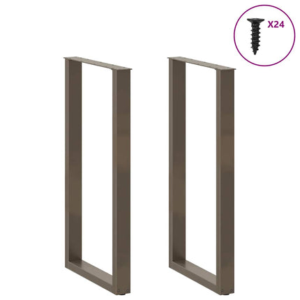 Gambe Tavolino CaffÃƒÂ¨ a U 2 pz 60x(110-111) cm in Acciaio