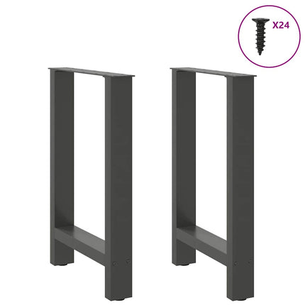 Gambe per Tavolino Naturale 2 pz 50x(72-73) cm Acciaio