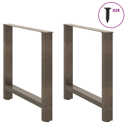 Gambe per Tavolino Naturale 2 pz 80x(72-73) cm Acciaio