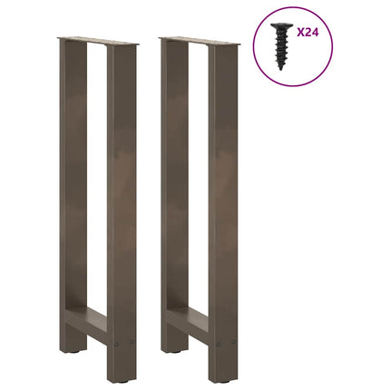 Gambe per Tavolino Acciaio Naturale 2 pz 50x(100-101)cm Acciaio