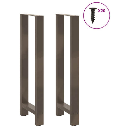Gambe per Tavolino Acciaio Naturale 2 pz 40x(110-111)cm Acciaio