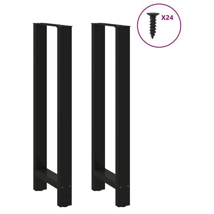Gambe per Tavolino Nero 2 pz 50x(110-111) cm Acciaio