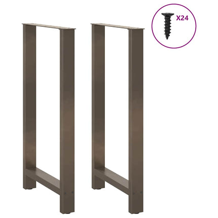 Gambe per Tavolino Acciaio Naturale 2 pz 60x(110-111)cm Acciaio