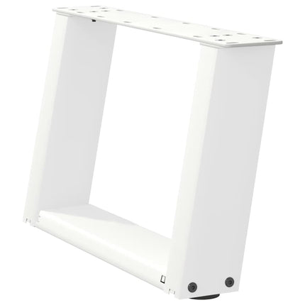 Gambe Tavolino da CaffÃƒÂ¨ a U 2 pz Bianco 40x(30-31)cm in Acciaio