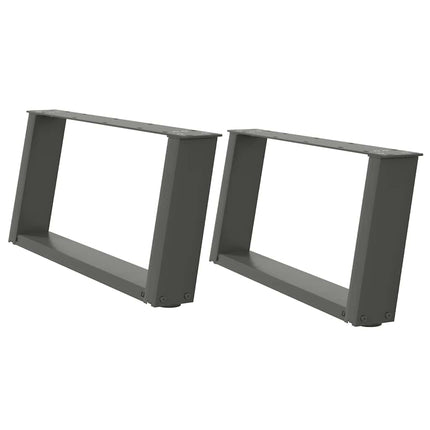 Gambe Tavolino CaffÃ¨ a U 2 pz Antracite 70x(30-31)cm in Acciaio