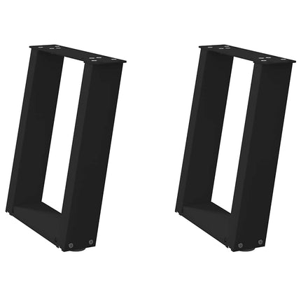 Gambe Tavolino CaffÃƒÂ¨ a U 2 pz Nero 28x(42-43) cm Acciaio