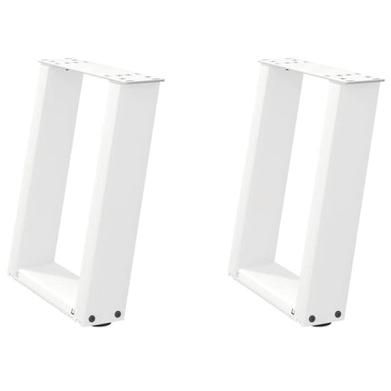 Gambe Tavolino CaffÃƒÂ¨ a U 2 pz Bianco 28x(42-43) cm Acciaio