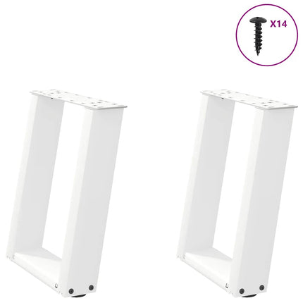 Gambe Tavolino CaffÃƒÂ¨ a U 2 pz Bianco 38x(42-43) cm Acciaio