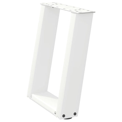 Gambe Tavolino CaffÃƒÂ¨ a U 2 pz Bianco 38x(42-43) cm Acciaio