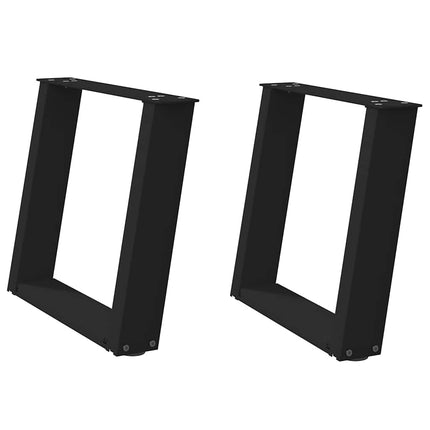 Gambe Tavolino CaffÃƒÂ¨ a U 2 pz Nero 50x(42-43) cm in Acciaio
