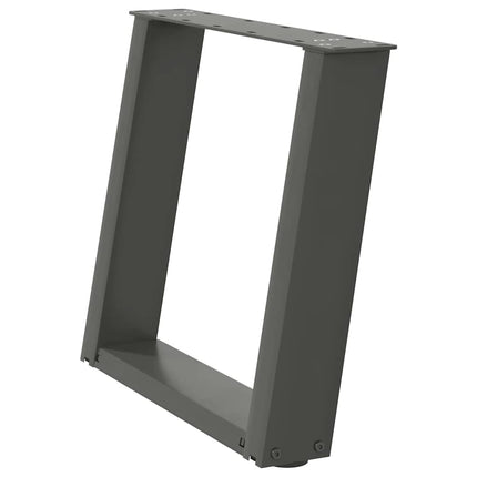 Gambe Tavolino CaffÃƒÂ¨ a U 2 pz Antracite 50x(42-43) cm Acciaio