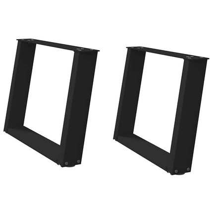 Gambe Tavolino CaffÃ¨ a U 2 pz Nero 60x(42-43)cm Acciaio