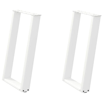 Gambe Tavolo Pranzo a U 2 pz Bianco 60x(72-73) cm Acciaio
