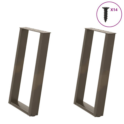 Gambe Tavolo Pranzo a U 2 pz 60x(72-73) cm Acciaio