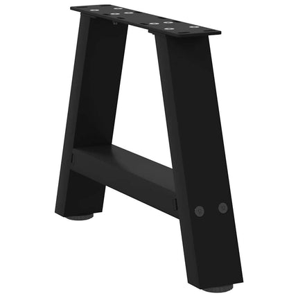 Gambe Tavolino da Caffè a A 2 pz Nero 30x(30-31) cm in Acciaio