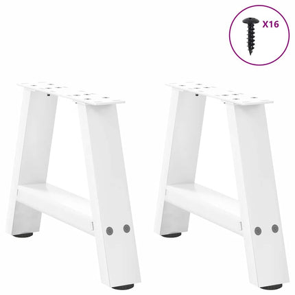 Gambe Tavolino da CaffÃ¨ a A 2 pz Bianco 30x(30-31)cm in Acciaio
