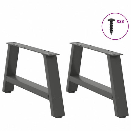 Gambe Tavolino CaffÃƒÂ¨ a A 2 pz Antracite 70x(30-31)cm in Acciaio