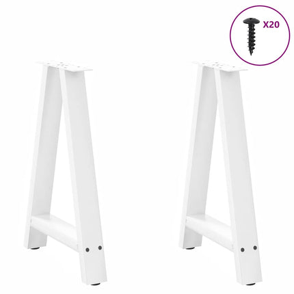 Gambe Tavolino da CaffÃ¨ a A 2 pz Bianco 60x(72-73) cm Acciaio