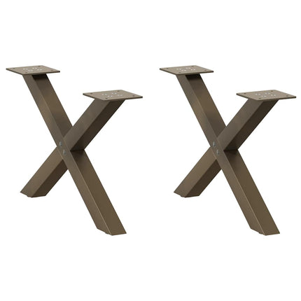 Gambe Tavolino CaffÃƒÂ¨ a X 2 pz Naturale 60x(30-31) cm in Acciaio