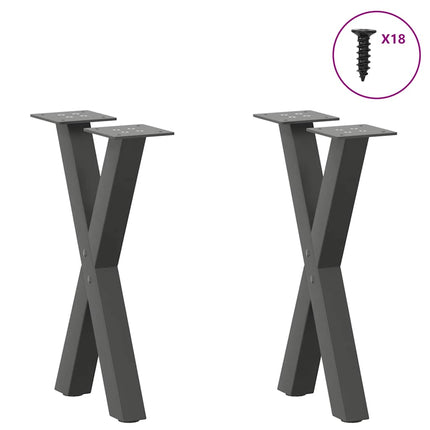 Gambe Tavolino CaffÃ¨ a X 2 pz Antracite 38x(42-43) cm Acciaio