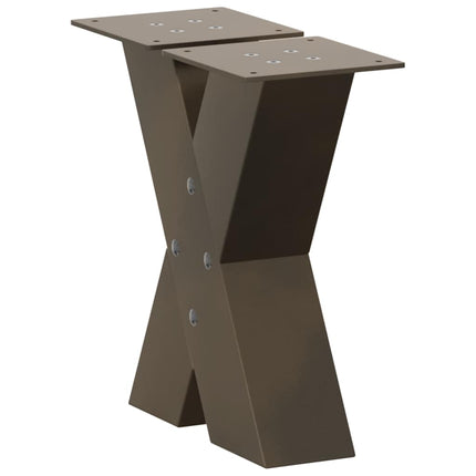 Gambe Tavolino CaffÃƒÂ¨ a X 2 pz Naturale 30x(30-31) cm in Acciaio