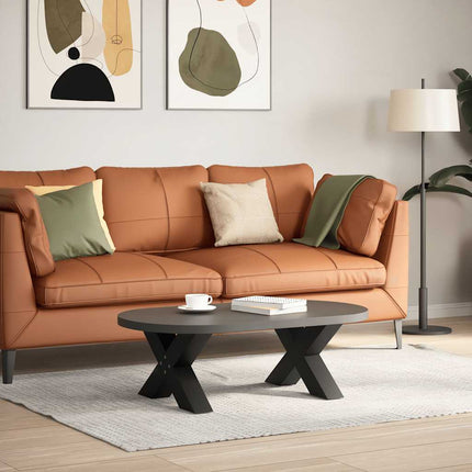 Gambe Tavolino da CaffÃ¨ a X 2 pz Nero 60x(30-31) cm in Acciaio