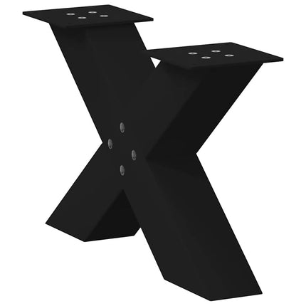 Gambe Tavolino da CaffÃ¨ a X 2 pz Nero 60x(30-31) cm in Acciaio