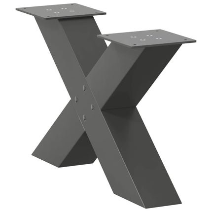 Gambe Tavolino CaffÃ¨ a X 2 pz Antracite 60x(30-31)cm in Acciaio