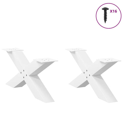 Gambe Tavolino da CaffÃ¨ a X 2 pz Bianco 70x(30-31)cm in Acciaio