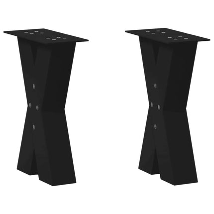 Gambe Tavolino CaffÃƒÂ¨ a X 2 pz Nero 28x(42-43) cm Acciaio