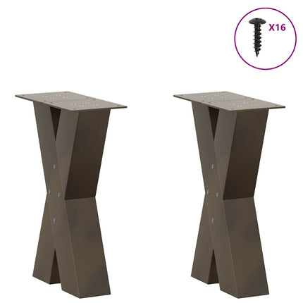 Gambe Tavolino CaffÃ¨ a X 2 pz Naturale 28x(42-43) cm Acciaio