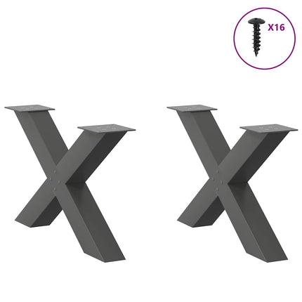 Gambe Tavolino CaffÃ¨ a X 2 pz Antracite 70x(42-43) cm Acciaio