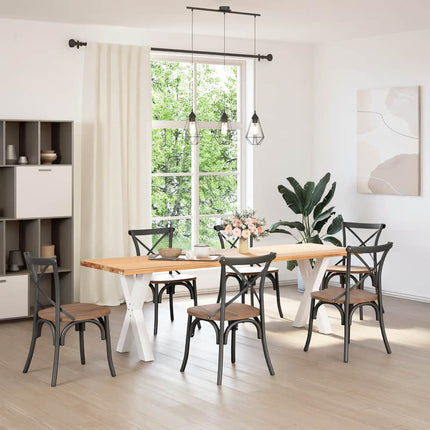 Gambe Tavolo Pranzo a Forma X 2 pz Nero 60x(72-73) cm Acciaio