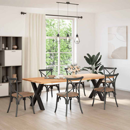 Gambe Tavolo Pranzo a Forma X 2 pz Nero 70x(72-73) cm Acciaio