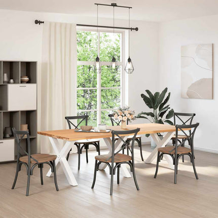 Gambe Tavolo Pranzo a X 3 pz Bianco 90x(72-73) cm Acciaio
