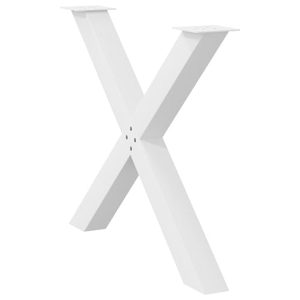 Gambe Tavolo Pranzo a X 3 pz Bianco 90x(72-73) cm Acciaio