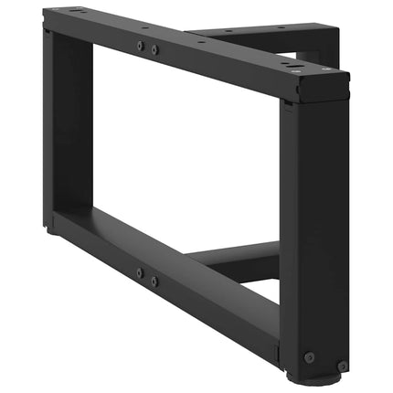 Gambe Tavolino da CaffÃƒÂ¨ a T 2 pz Nero 60x25x(30-31) cm Acciaio