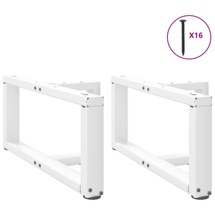 Gambe Tavolino da CaffÃƒÂ¨ a T 2 pz Bianco 70x25x(30-31)cm Acciaio