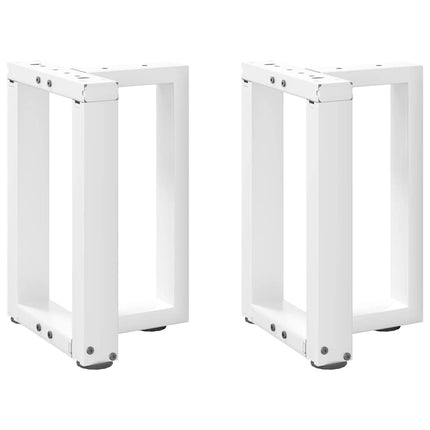 Gambe Tavolino da CaffÃƒÂ¨ a T 2 pz Bianco 28x25x(42-43)cm Acciaio