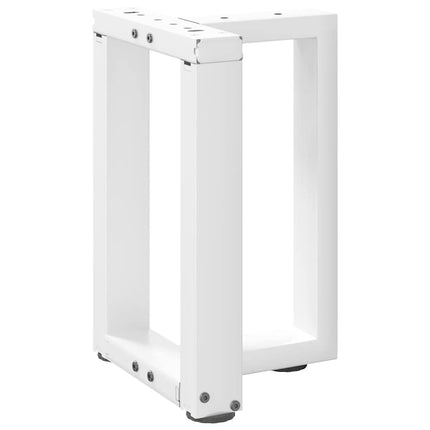 Gambe Tavolino da CaffÃƒÂ¨ a T 2 pz Bianco 28x25x(42-43)cm Acciaio
