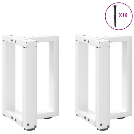 Gambe Tavolino da CaffÃƒÂ¨ a T 2 pz Bianco 28x25x(42-43)cm Acciaio