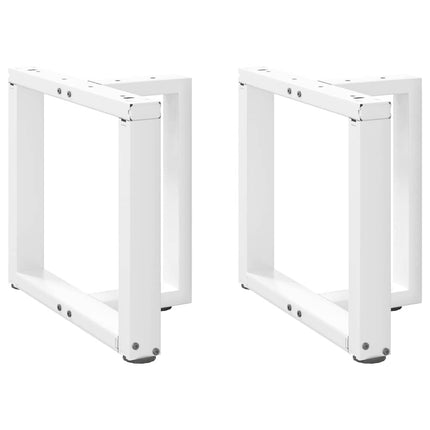 Gambe Tavolino da CaffÃƒÂ¨ a T 2 pz Bianco 50x25x(42-43)cm Acciaio