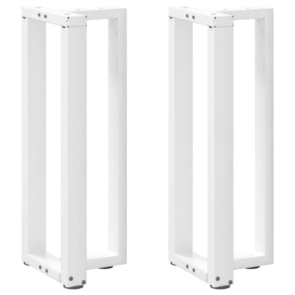 Gambe Tavolo Consolle a T 2 pz Bianco 38x25x(72-73) cm Acciaio
