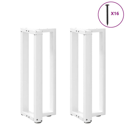 Gambe Tavolo Consolle a T 2 pz Bianco 38x25x(72-73) cm Acciaio