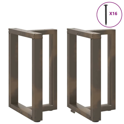 Gambe Tavolo Pranzo a T 2 pz Naturale 60x35x(72-73) cm Acciaio